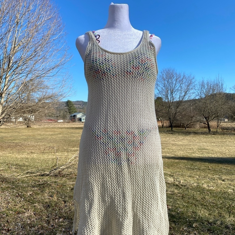 Aerie Coverup Netting Beige Medium - Picture 7 of 8